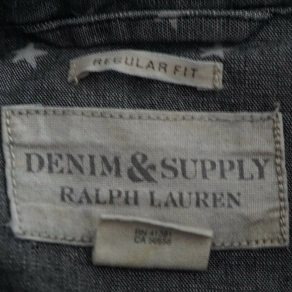 Denim & Supply Ralph Lauren Men's 100% Cotton Star Chambray Shirt Size L - Picture 7 of 7